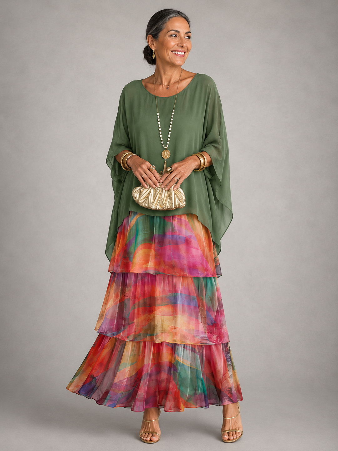 Evelyn | Layered Elegance Maxi Dress