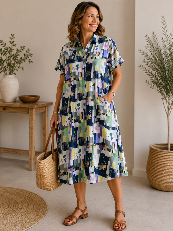 Madeleine | Artistic Shirt Midi Dress