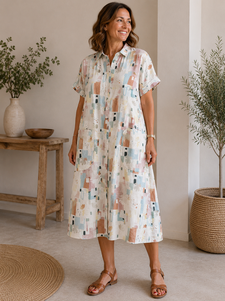 Madeleine | Artistic Shirt Midi Dress