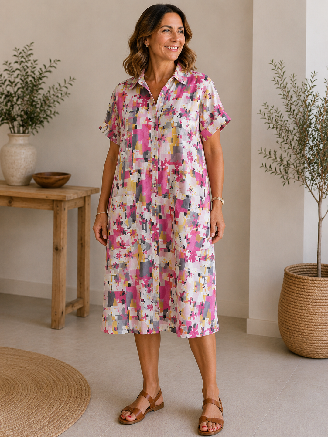 Madeleine | Artistic Shirt Midi Dress