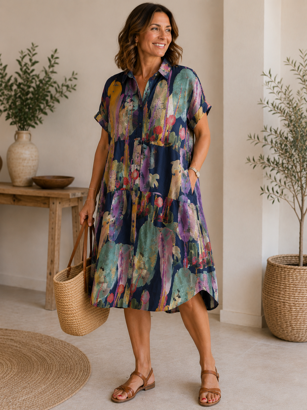 Madeleine | Artistic Shirt Midi Dress