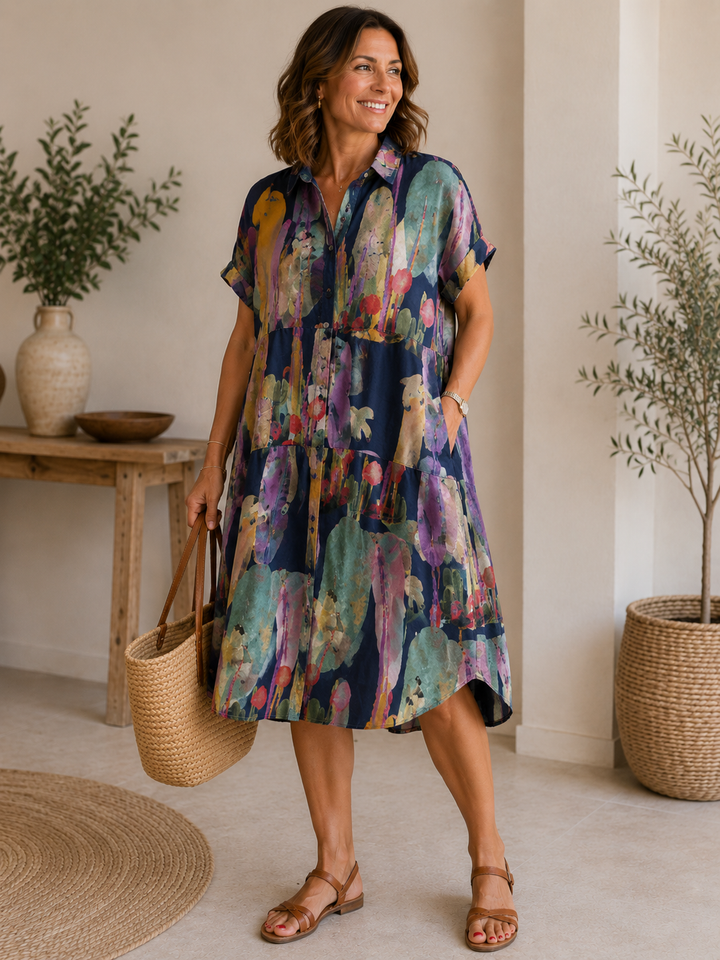Madeleine | Artistic Shirt Midi Dress