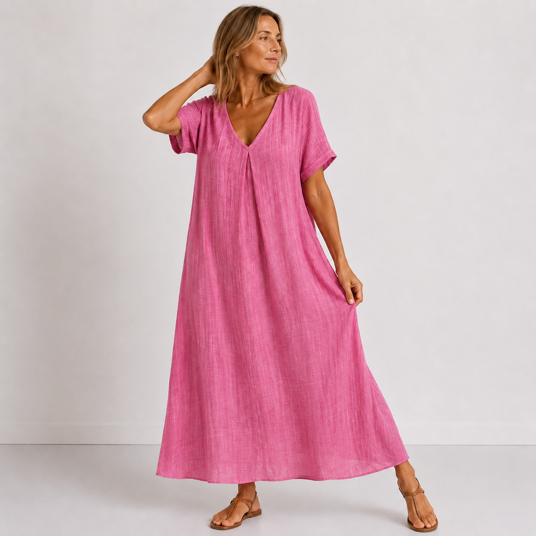 Élodie | Relaxed V-Neck Maxi Dress