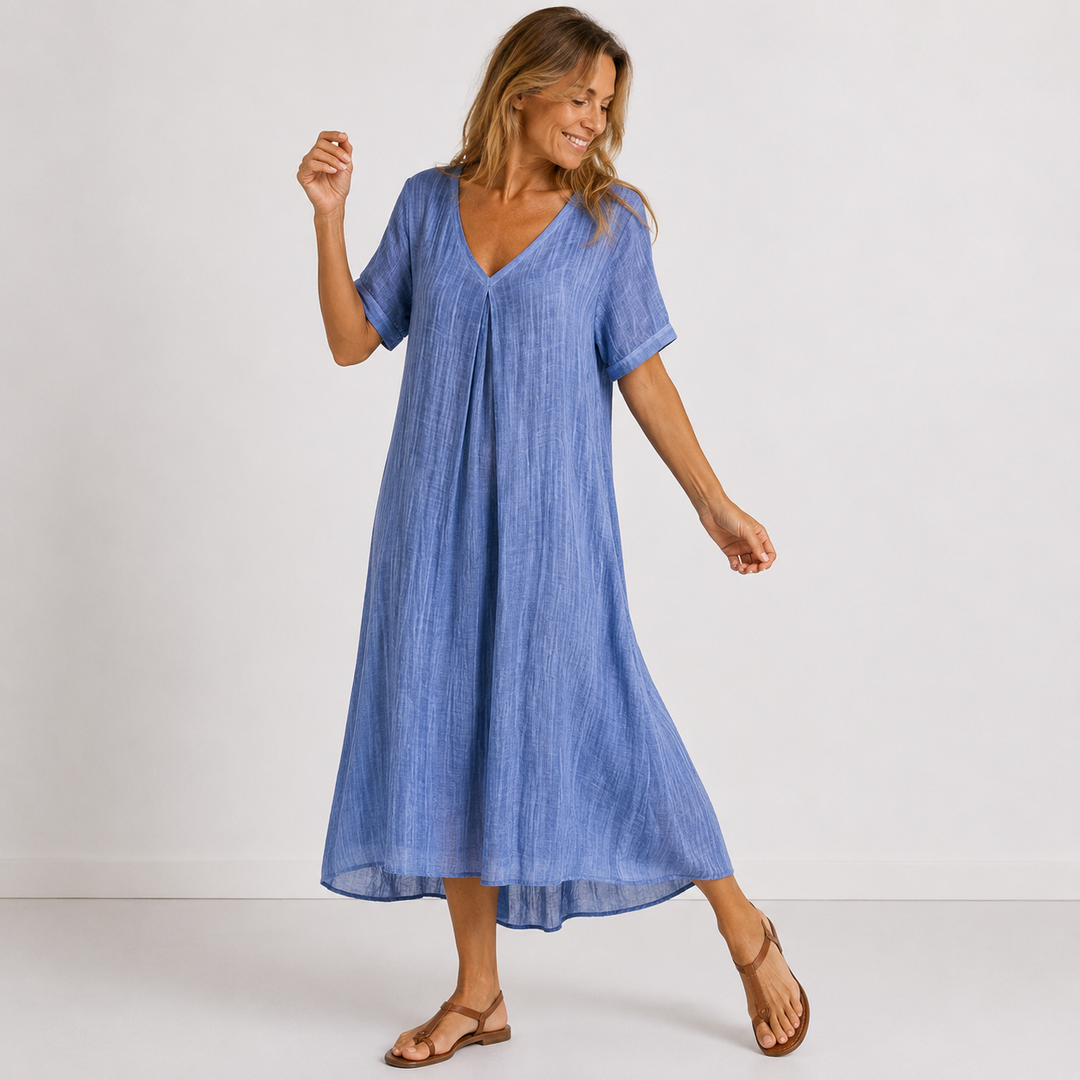 Élodie | Relaxed V-Neck Maxi Dress