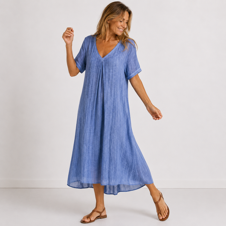 Élodie | Relaxed V-Neck Maxi Dress