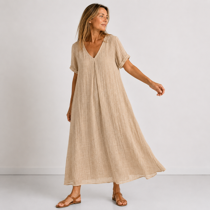 Élodie | Relaxed V-Neck Maxi Dress