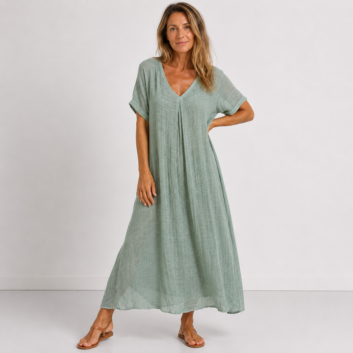 Élodie | Relaxed V-Neck Maxi Dress