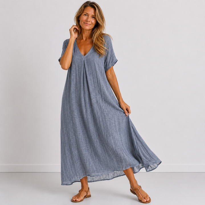 Élodie | Relaxed V-Neck Maxi Dress