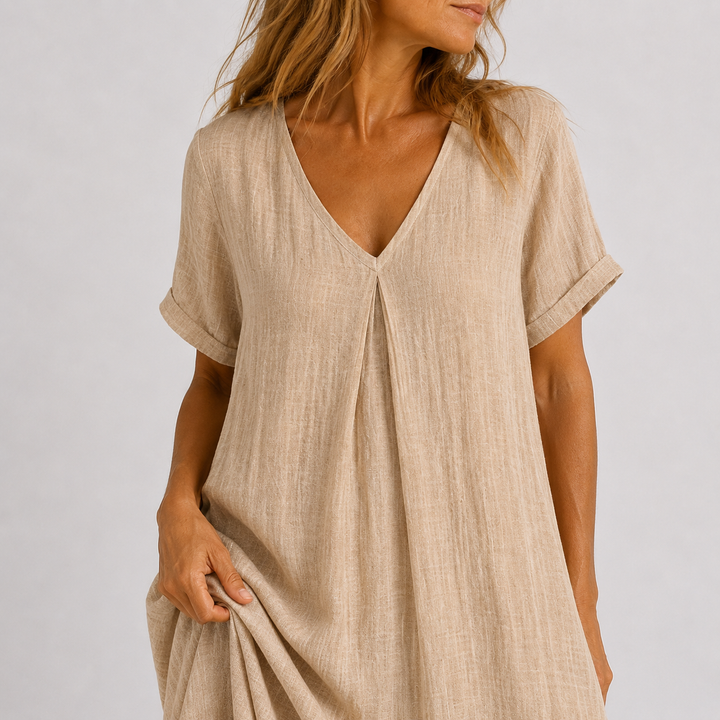 Élodie | Relaxed V-Neck Maxi Dress