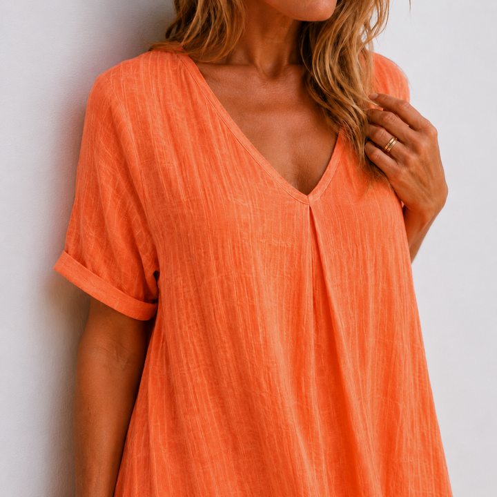 Élodie | Relaxed V-Neck Maxi Dress