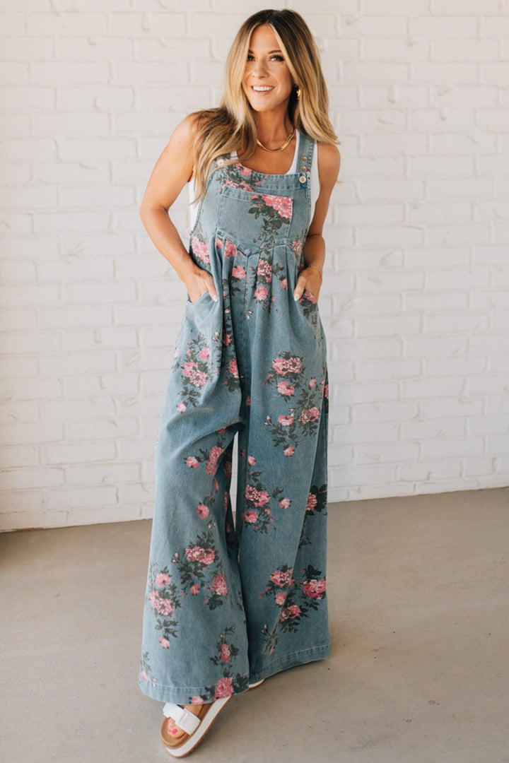 Bibi | Salopette en jean imprimé floral