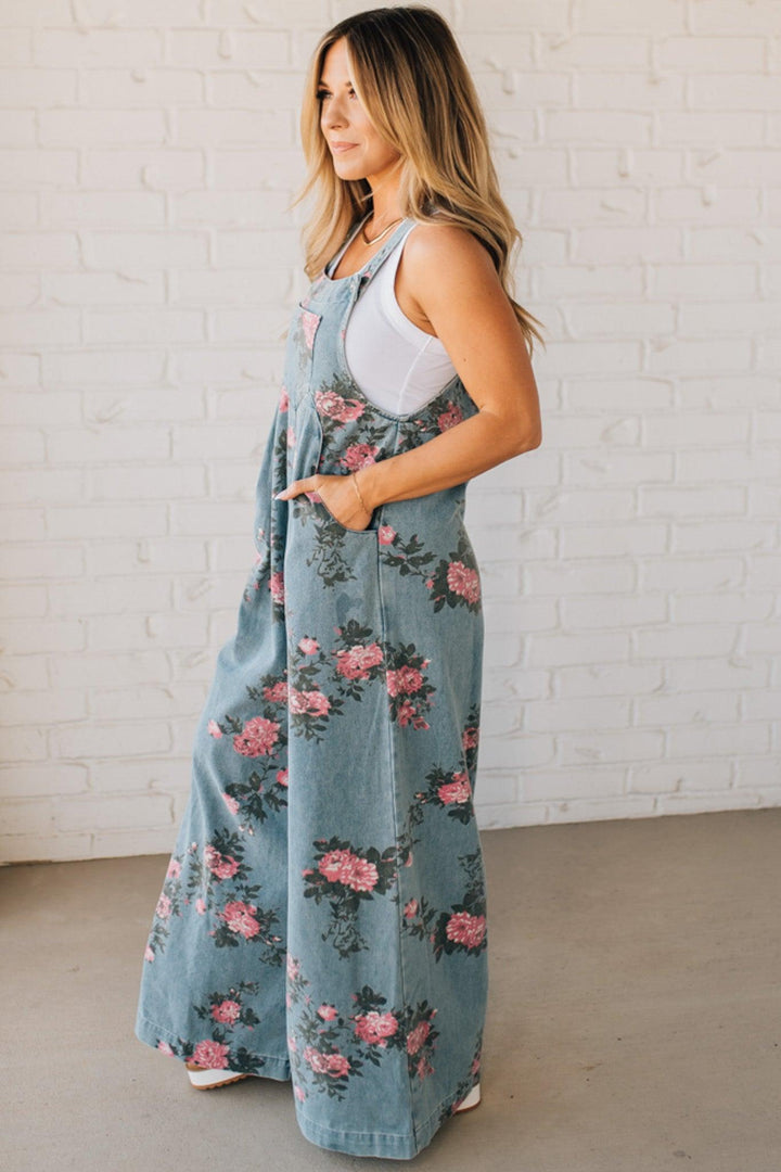 Bibi | Salopette en jean imprimé floral