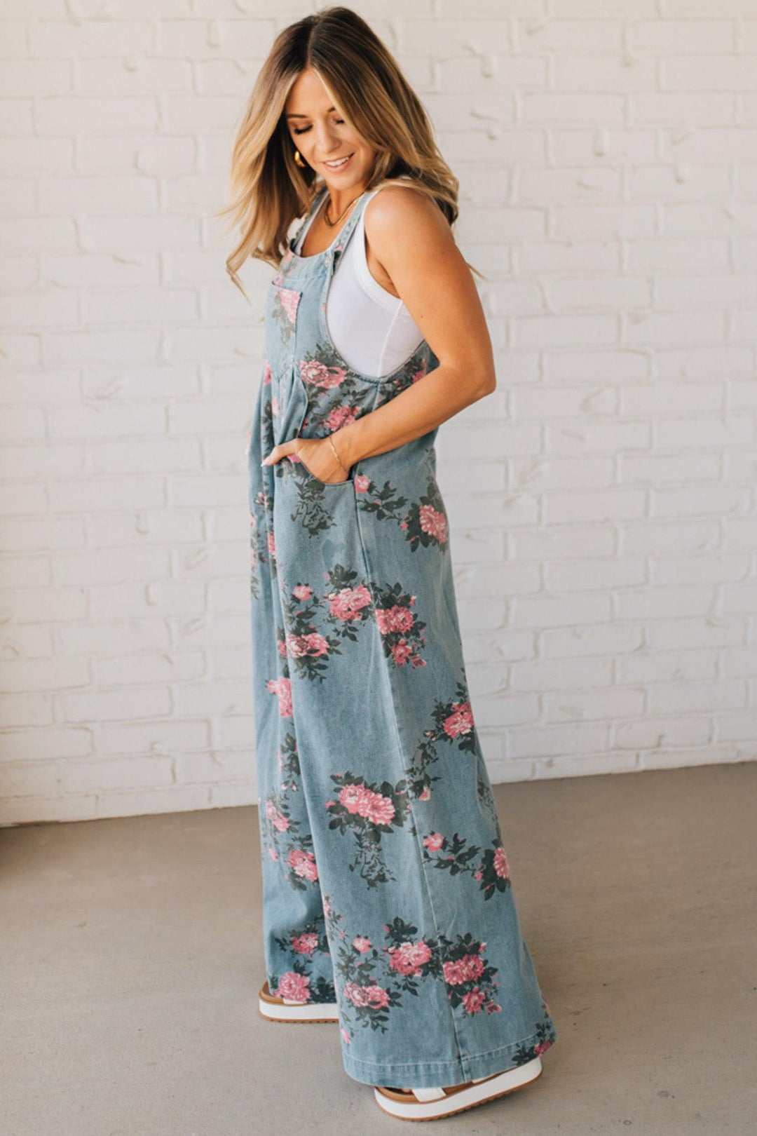 Bibi | Salopette en jean imprimé floral