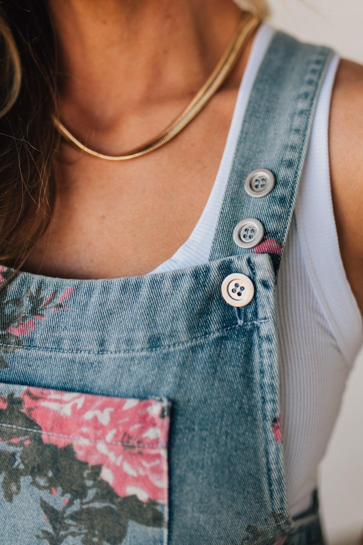 Bibi | Salopette en jean imprimé floral