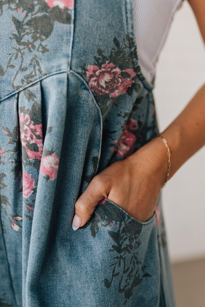 Bibi | Salopette en jean imprimé floral