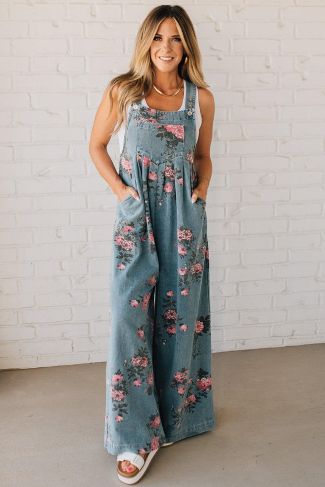 Bibi | Salopette en jean imprimé floral