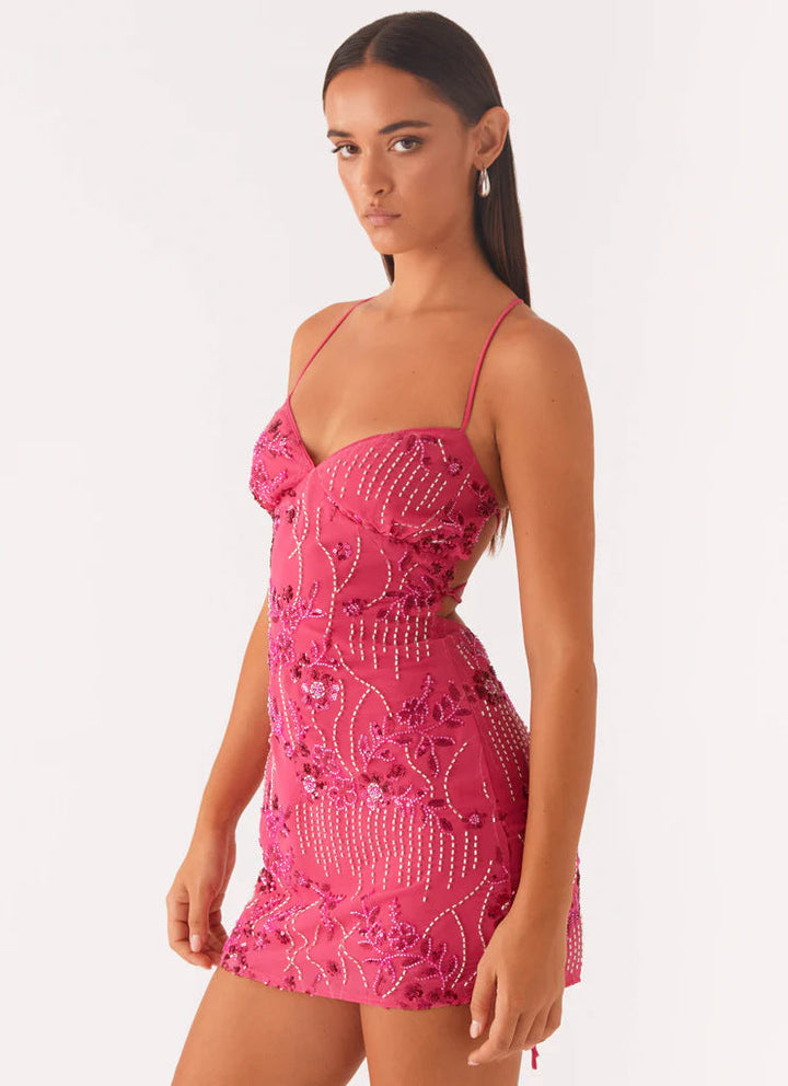 Robe Courte Sans Manches à Col V Profond - LIMA™