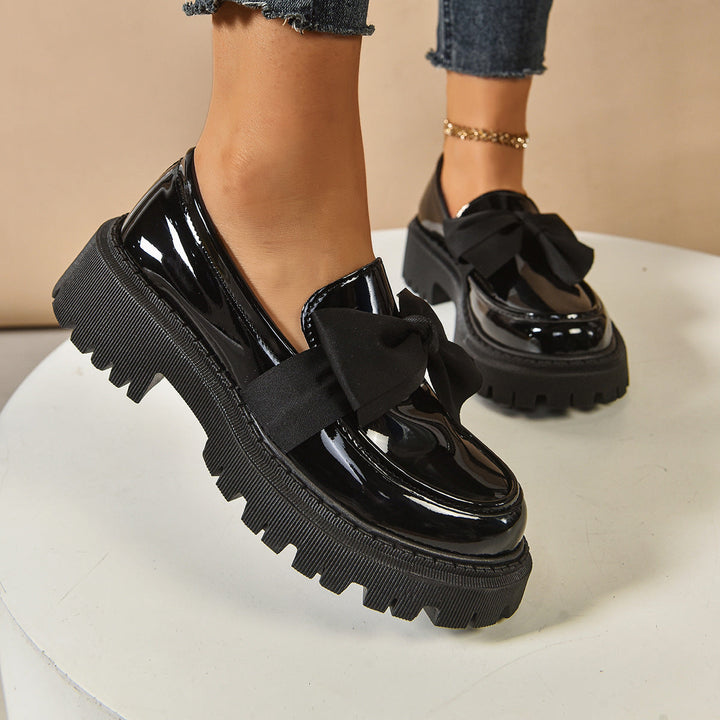 FULI™ – Mocassins à enfiler élégants de couleur unie avec nœud