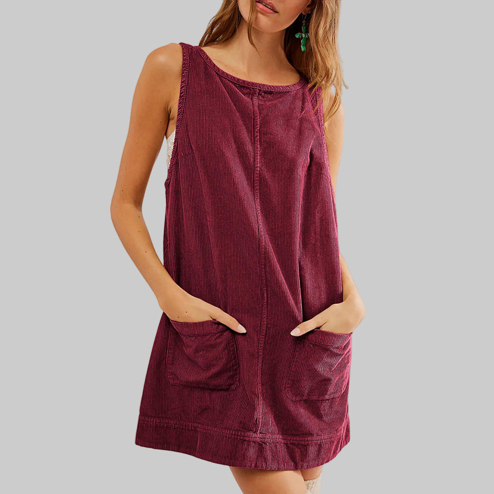 SADA™ - Mini-robe trapèze chic à col rond