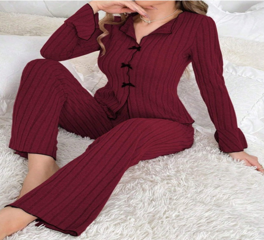 Kenzie™ - Ensemble de Loungewear Chic Haut Col V et Pantalon