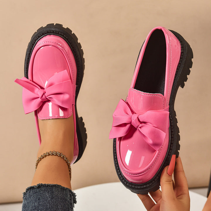 FULI™ – Mocassins à enfiler élégants de couleur unie avec nœud