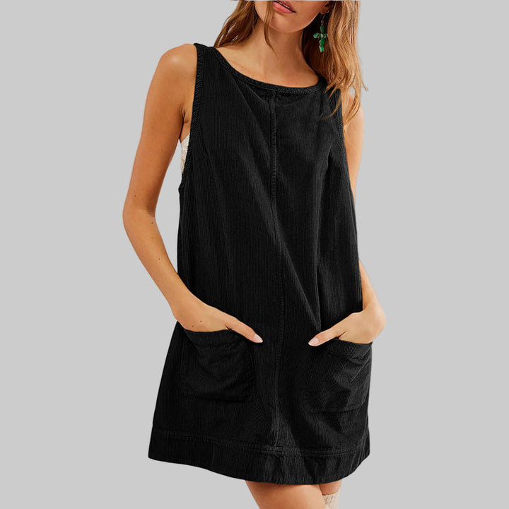 SADA™ - Mini-robe trapèze chic à col rond