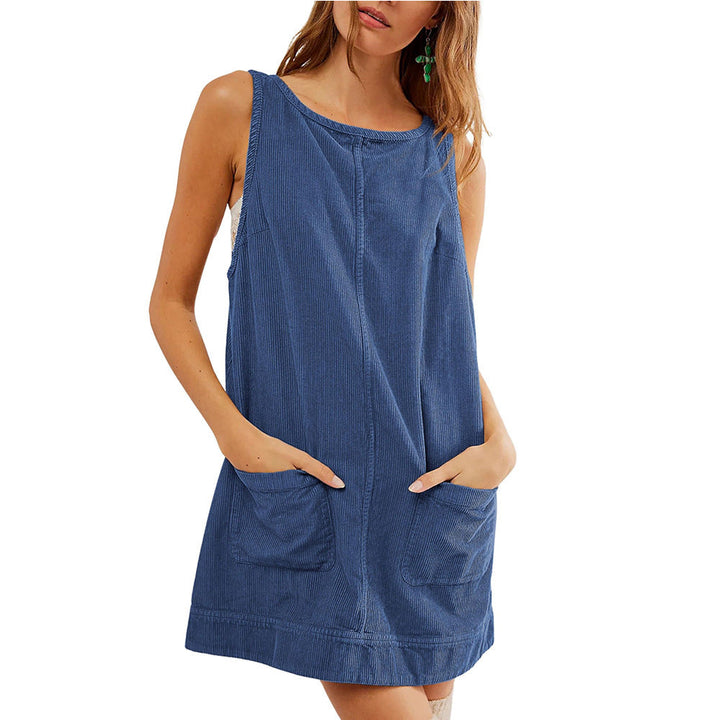 VICTORIA™ - Robe Salopette en Velours Côtelé avec Poches pour l'Automne et l'Hiver