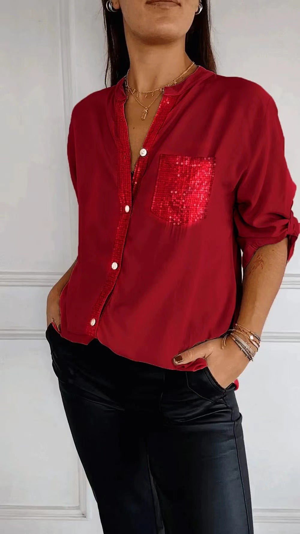 DANICA™ - Blouse Ornée de Paillettes