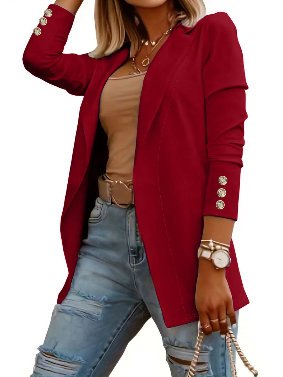 ODIN™ - Blazer long décontracté à devant ouvert
