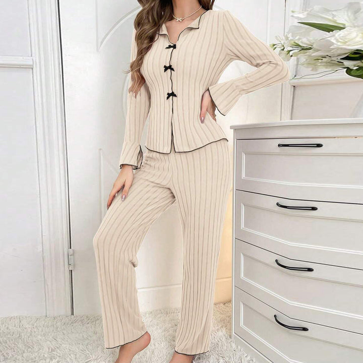 Kenzie™ - Ensemble de Loungewear Chic Haut Col V et Pantalon