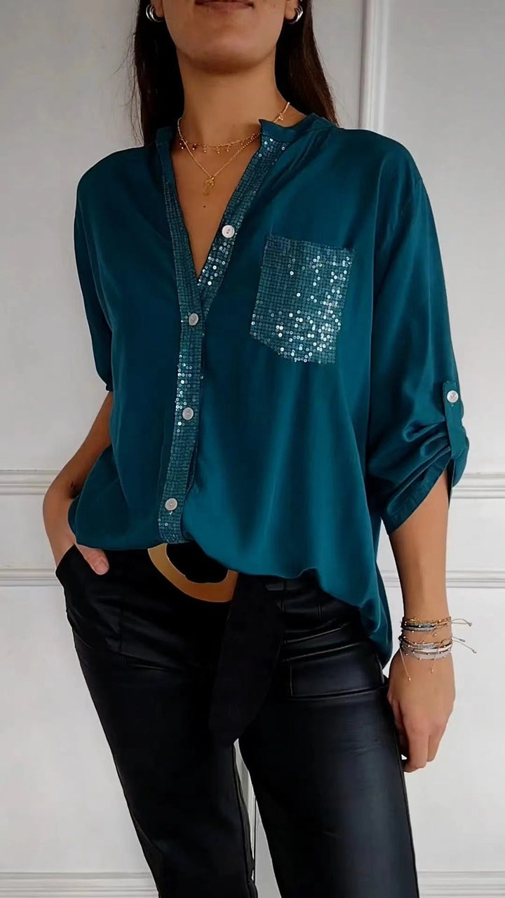 DANICA™ - Blouse Ornée de Paillettes