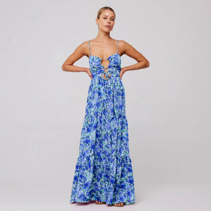 MARSHA™ - Robe longue d'été chic sans manches avec nœud croisé à l'avant