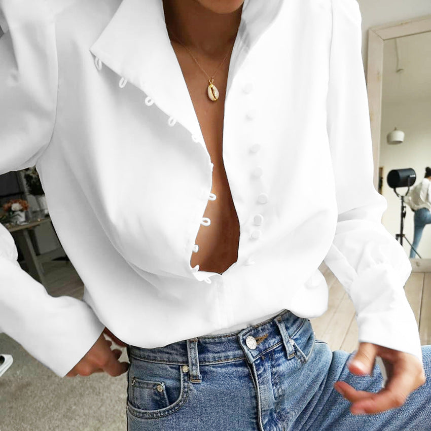 Chemisier à manches longues boutonnée chic - FADI™