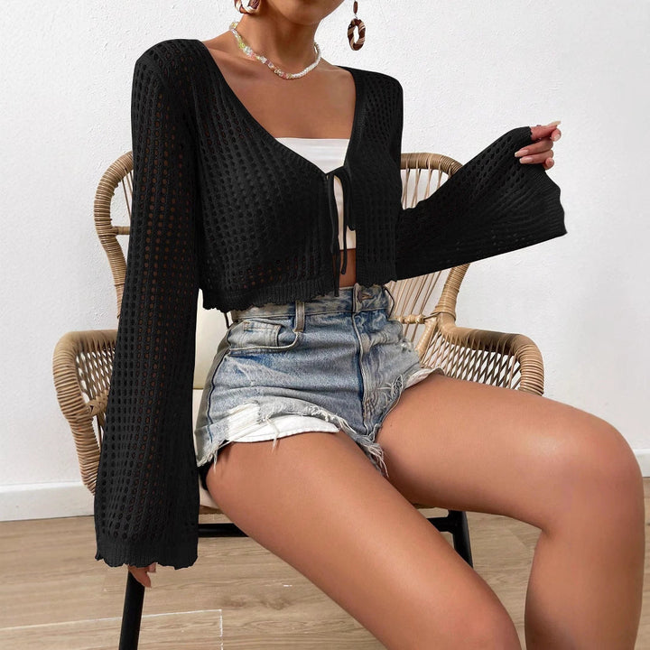 LANI™ – Gilet court léger à nouer devant et col en V