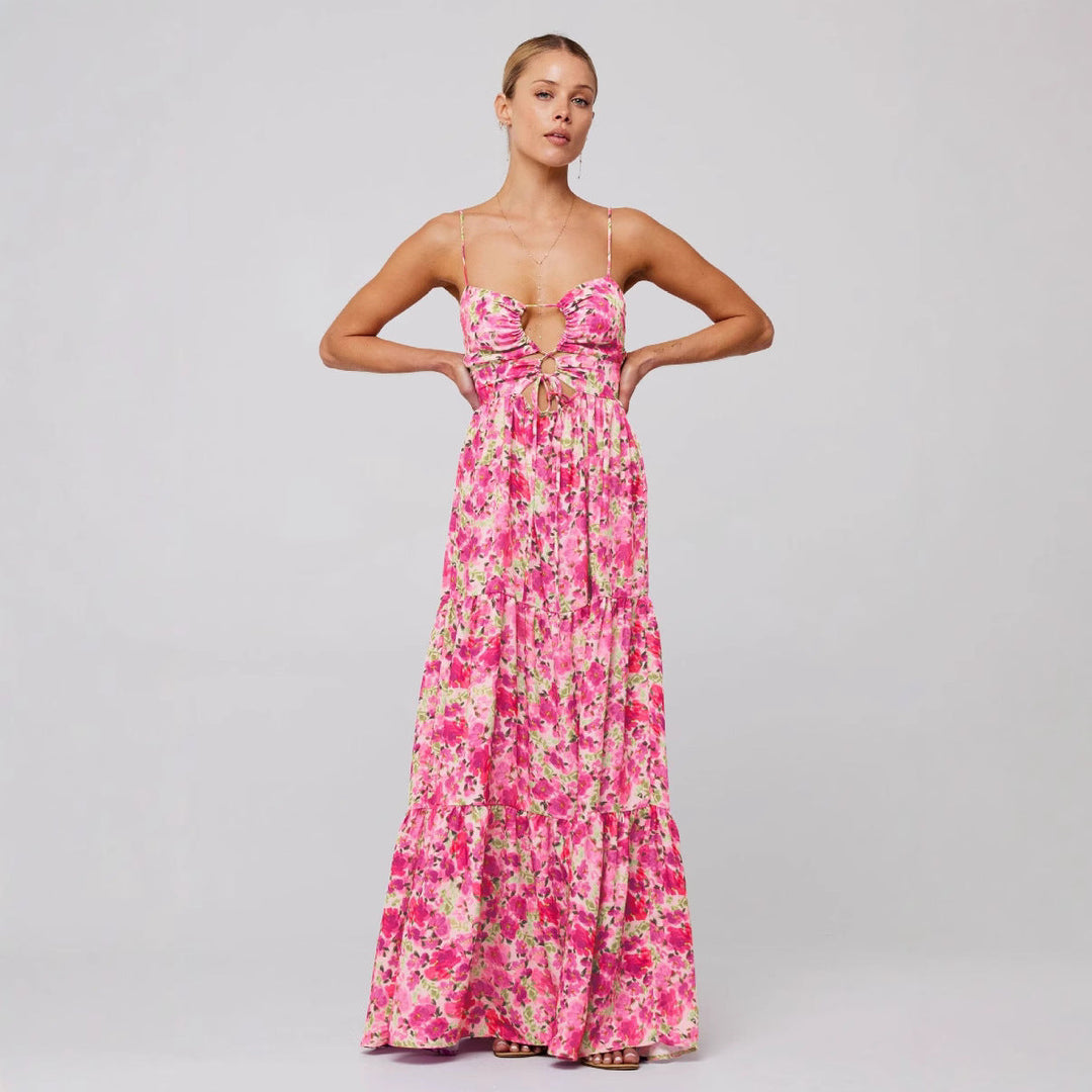 MARSHA™ - Robe longue d'été chic sans manches avec nœud croisé à l'avant