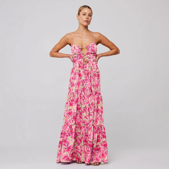 MARSHA™ - Robe longue d'été chic sans manches avec nœud croisé à l'avant