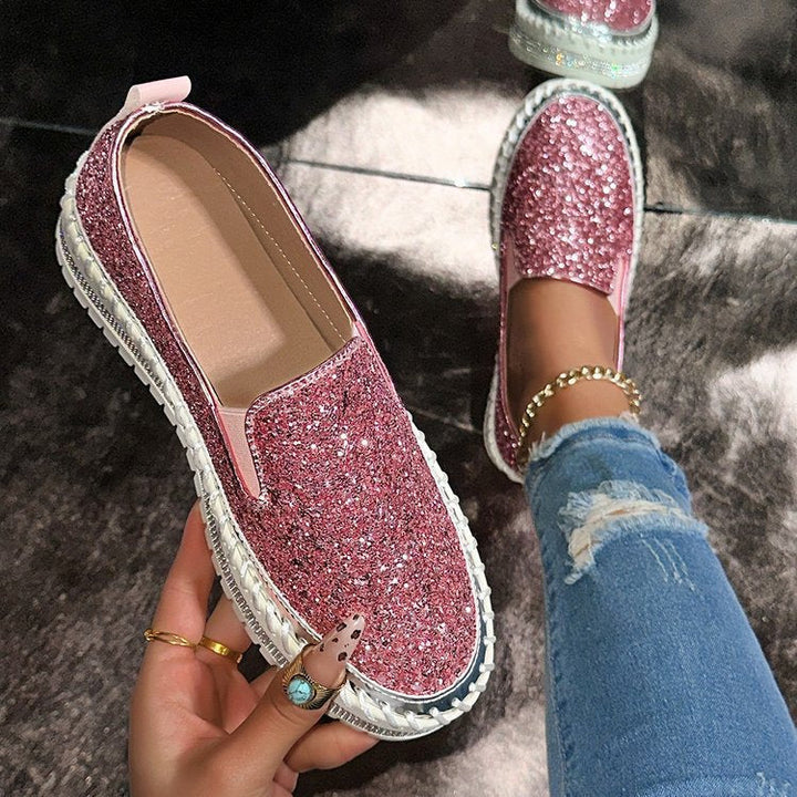 JAMILA™ - Mocassins à enfiler chics et pailletés