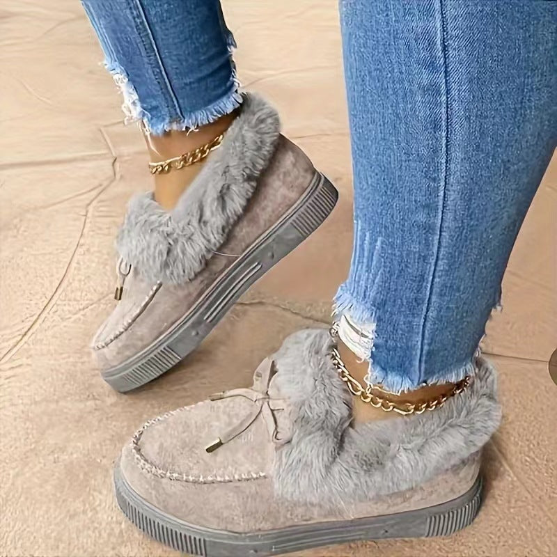 TESIE™ - Chaussons d'hiver confortables à plateforme en daim et à enfiler