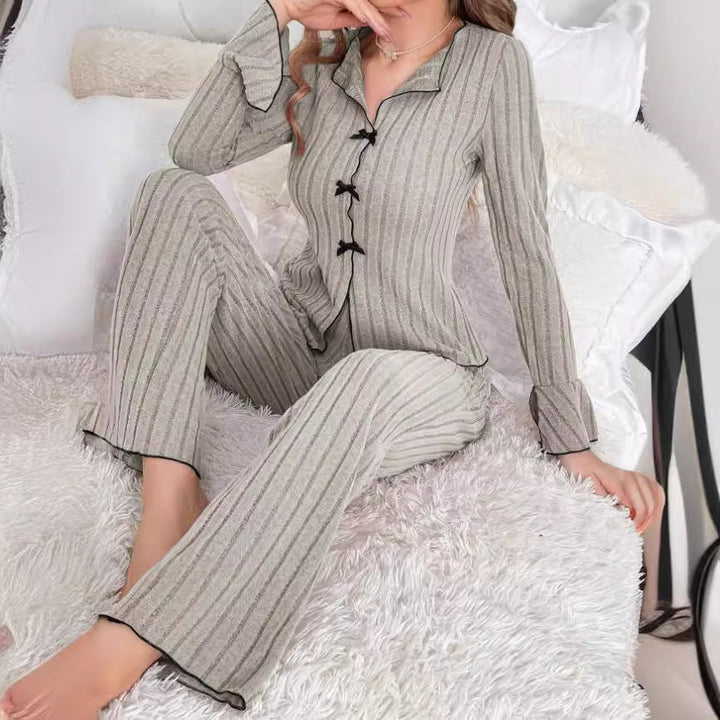 Kenzie™ - Ensemble de Loungewear Chic Haut Col V et Pantalon
