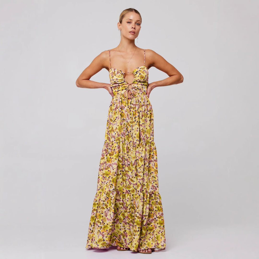 MARSHA™ - Robe longue d'été chic sans manches avec nœud croisé à l'avant