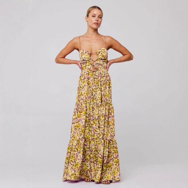 MARSHA™ - Robe longue d'été chic sans manches avec nœud croisé à l'avant
