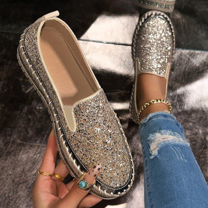 JAMILA™ - Mocassins à enfiler chics et pailletés