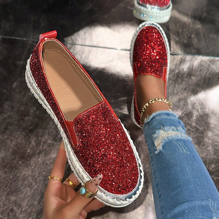 JAMILA™ - Mocassins à enfiler chics et pailletés