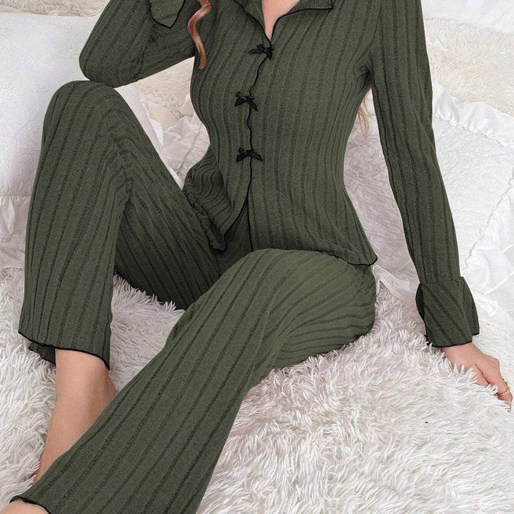 Kenzie™ - Ensemble de Loungewear Chic Haut Col V et Pantalon