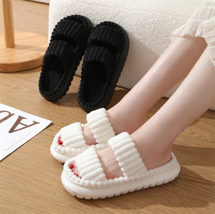 SIRA™ – Chaussons ouverts et douillets en peluche