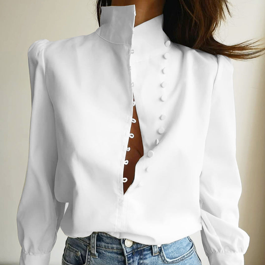 Chemisier à manches longues boutonnée chic - FADI™