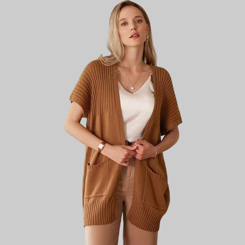 BREE™ - Cardigan en maille léger ouvert sur le devant