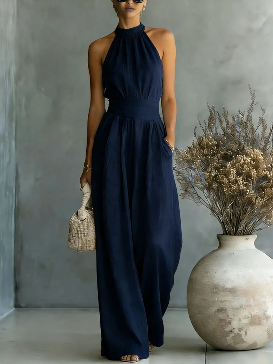 Geneviève | Graceful Halter Jumpsuit