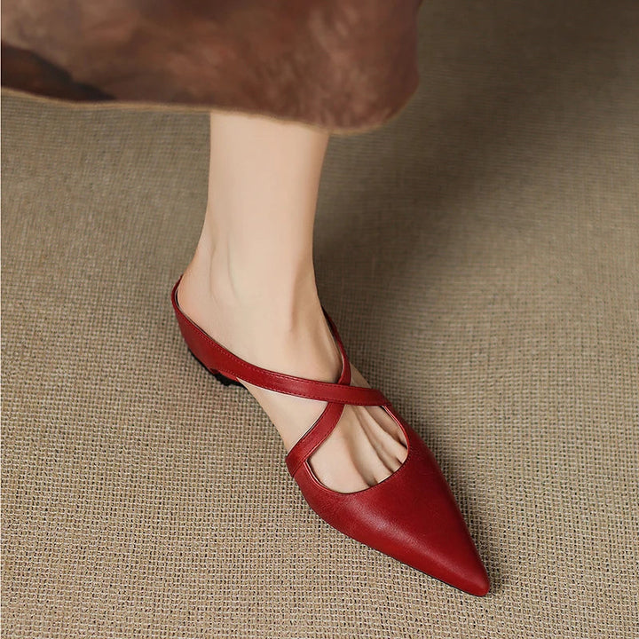 ALUNA | Mules en Cuir Véritable