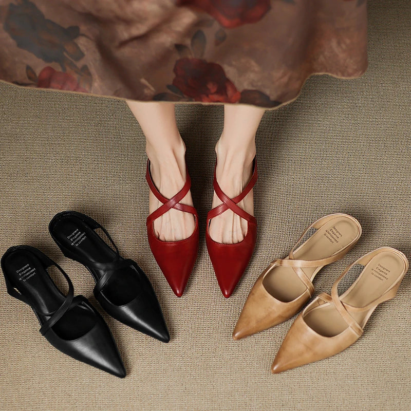 ALUNA | Mules en Cuir Véritable